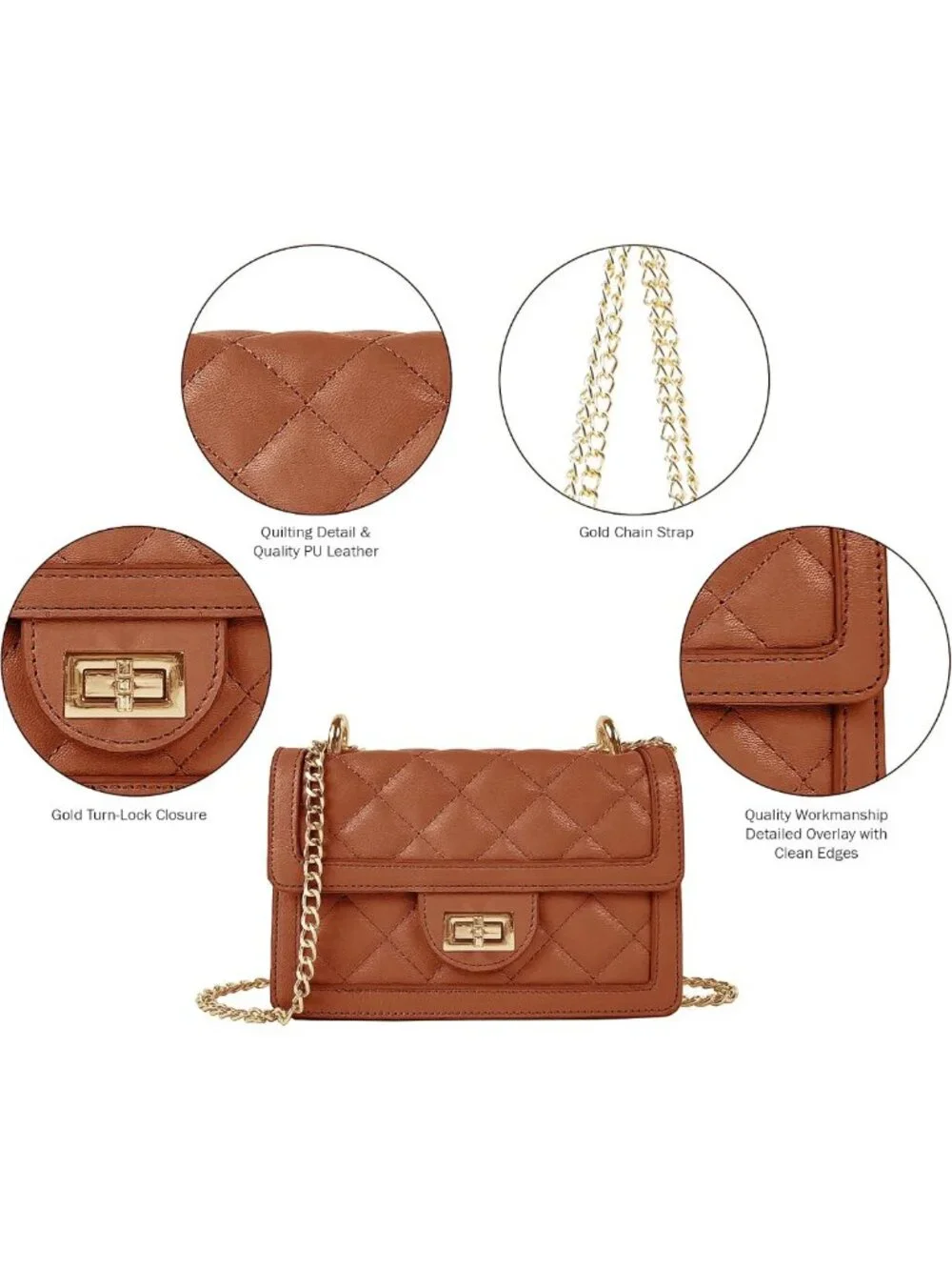 Trendy Mini Quilted Crossbody Bag, Stylish Shoulder Purse & Phone Wallet for